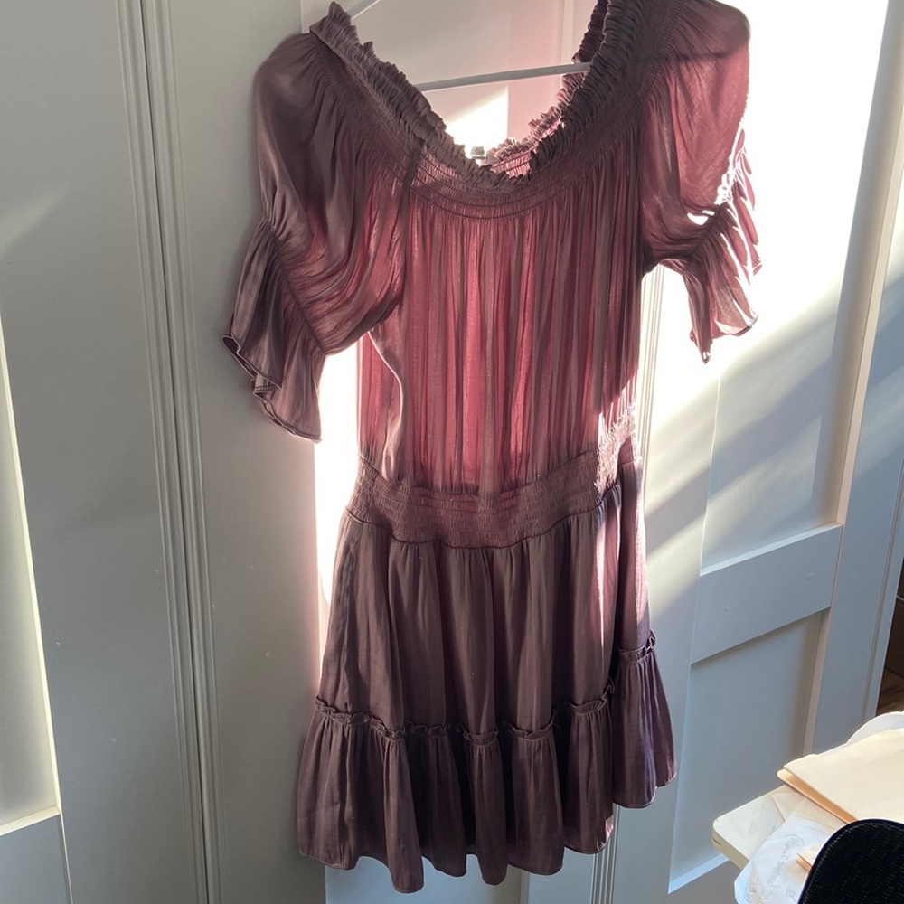 Naked Zebra Medium (4/5) Lilac off the shoulder dress.